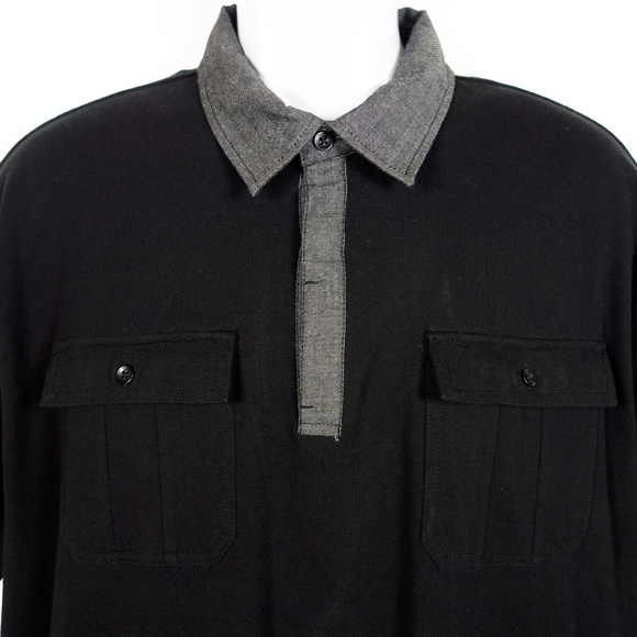 Sean John Black Gray Polo Shirt Men's 3XL Hip Hop - Picture 2 of 8